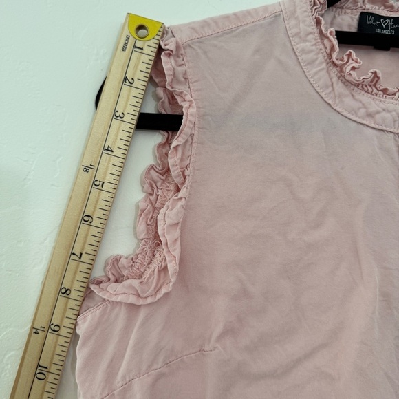 Velvet Heart Pink Ruffle Sleeveless Button Down Blouse | M - Picture 4 of 7